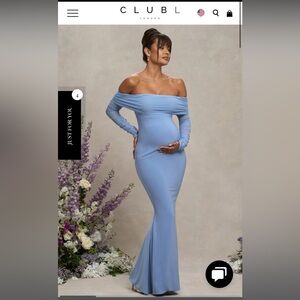 Club London Powder Blue Maternity Dress NWT